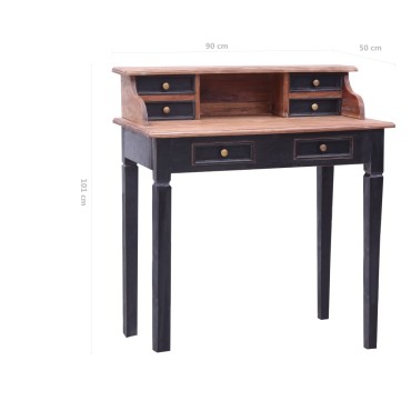 vidaXL Σεκρετέρ με Συρτάρια 90x50x101cm από Μασίφ Μαόνι 1 τεμ.