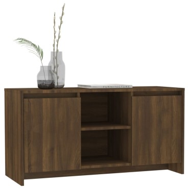 vidaXL Έπιπλο Τηλεόρασης Καφέ Δρυς 102x37,5x52,5cm από Επεξεργ. Ξύλο