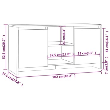 vidaXL Έπιπλο Τηλεόρασης Καφέ Δρυς 102x37,5x52,5cm από Επεξεργ. Ξύλο