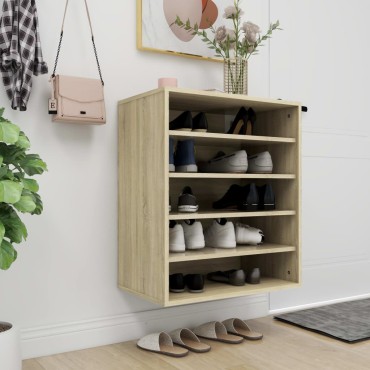 vidaXL Παπουτσοθήκη Sonoma Δρυς 60x35x70cm από Επεξ. Ξύλο