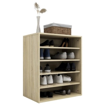 vidaXL Παπουτσοθήκη Sonoma Δρυς 60x35x70cm από Επεξ. Ξύλο