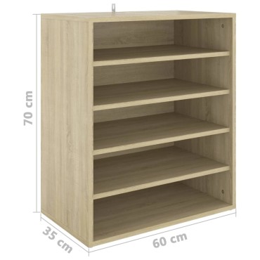 vidaXL Παπουτσοθήκη Sonoma Δρυς 60x35x70cm από Επεξ. Ξύλο