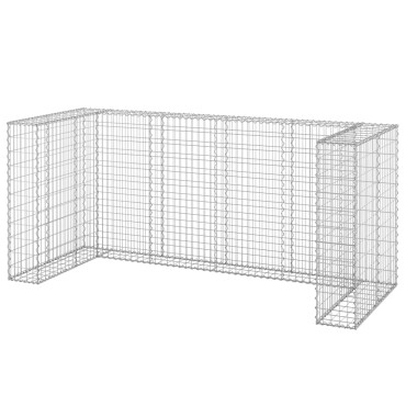 vidaXL Συρματοκιβώτιο Τοίχος για Κάδους 254x100x110 εκ Γαλβαν. Χάλυβας