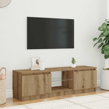 ντουλάπι τηλεόρασης vidaXL με φώτα LED Artisan Oak Κατασκευασμένο ξύλο 140x40x35,5 cm