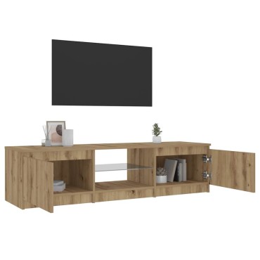 ντουλάπι τηλεόρασης vidaXL με φώτα LED Artisan Oak Κατασκευασμένο ξύλο 140x40x35,5 cm
