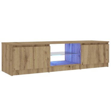 ντουλάπι τηλεόρασης vidaXL με φώτα LED Artisan Oak Κατασκευασμένο ξύλο 140x40x35,5 cm