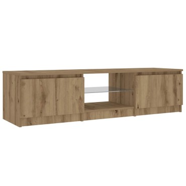 ντουλάπι τηλεόρασης vidaXL με φώτα LED Artisan Oak Κατασκευασμένο ξύλο 140x40x35,5 cm