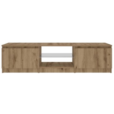 ντουλάπι τηλεόρασης vidaXL με φώτα LED Artisan Oak Κατασκευασμένο ξύλο 140x40x35,5 cm