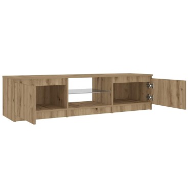 ντουλάπι τηλεόρασης vidaXL με φώτα LED Artisan Oak Κατασκευασμένο ξύλο 140x40x35,5 cm