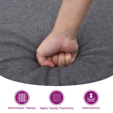 vidaXL Υποπόδιο Ανοιχτό Γκρι 60x50x41cm Υφασμάτινο 1 τεμ.