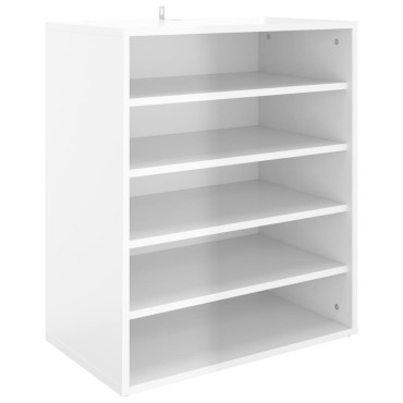 vidaXL Παπουτσοθήκη Γυαλιστερό Λευκό 60x35x70cm από Μοριοσανίδα