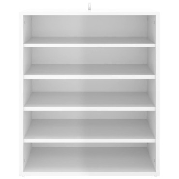 vidaXL Παπουτσοθήκη Γυαλιστερό Λευκό 60x35x70cm από Μοριοσανίδα