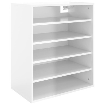 vidaXL Παπουτσοθήκη Γυαλιστερό Λευκό 60x35x70cm από Μοριοσανίδα