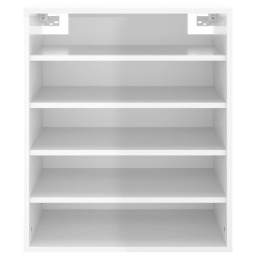 vidaXL Παπουτσοθήκη Γυαλιστερό Λευκό 60x35x70cm από Μοριοσανίδα