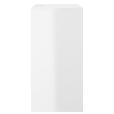 vidaXL Παπουτσοθήκη Γυαλιστερό Λευκό 60x35x70cm από Μοριοσανίδα