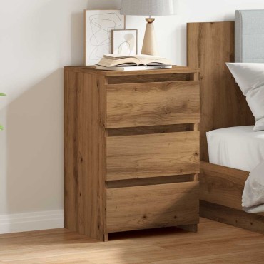 vidaXL Κομοδίνο Αρτισιανή Δρυς 40x35x62,5cm από Επεξεργασμένο Ξύλο 1 τεμ.