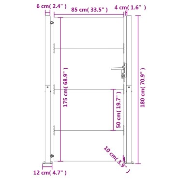 vidaXL Πύλη Κήπου 105 x 180 εκ. από Ατσάλι Corten
