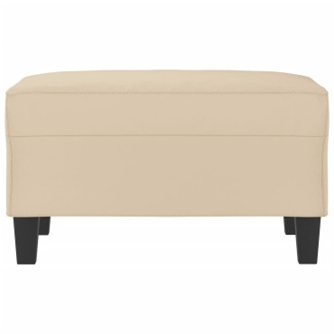vidaXL Υποπόδιο Κρεμ 70x55x41cm από Ύφασμα Μικροϊνών 1 τεμ.