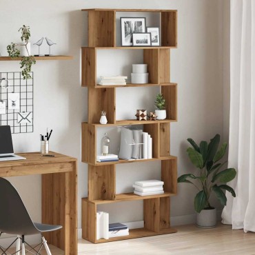 vidaXL Ντουλάπι βιβλίων Artisan Oak 80x24x192cm Κατασκευασμένο ξύλο 1 τεμ.