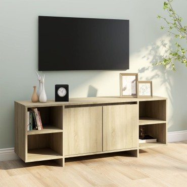 vidaXL Έπιπλο Τηλεόρασης Sonoma Δρυς 130x35x50cm από Μοριοσανίδα