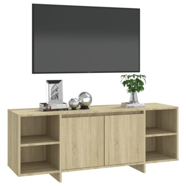 vidaXL Έπιπλο Τηλεόρασης Sonoma Δρυς 130x35x50cm από Μοριοσανίδα