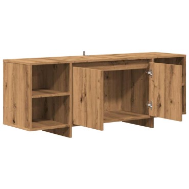 vidaXL Έπιπλο Τηλεόρασης Αρτισιανή Δρυς 130x35x50cm από Επεξεργ. Ξύλο