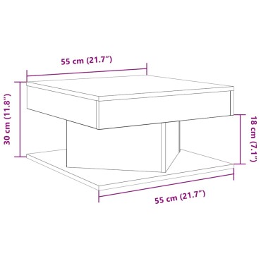 vidaXL Τραπεζάκι σαλονιού Παλιό ξύλο 55x55x30cm Κατασκευασμένο ξύλο 1 τεμ.