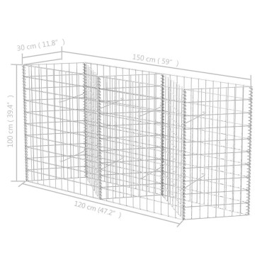vidaXL Συρματοκιβώτιο 120x30x100cm από Γαλβανισμένο Χάλυβα