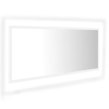 vidaXL Καθρέφτης Μπάνιου με LED Λευκός 100x8,5x37cm Ακρυλικός 1 τεμ.