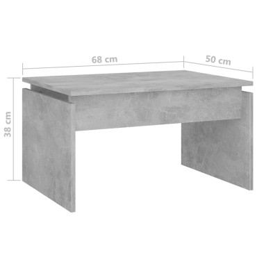 vidaXL Τραπεζάκι Σαλονιού Γκρι Σκυρ. 68x50x38cm από Επεξ. Ξύλο 1 τεμ.