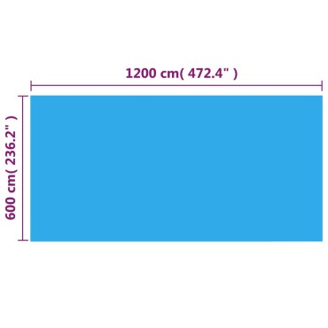 vidaXL Κάλυμμα Πισίνας Ορθογώνιο Μπλε 1200x600 εκ. από Πολυαιθυλένιο