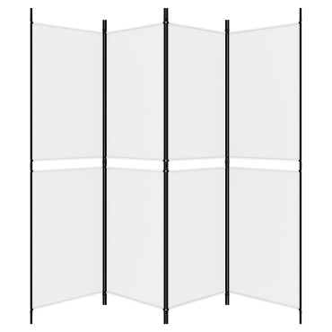 vidaXL Διαχωριστικό Δωματίου με 4 Πάνελ Λευκό 200x180cm από Ύφασμα 1 τεμ.