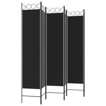 vidaXL Διαχωριστικό Δωματίου με 6 Πάνελ Μαύρο 240x200cm από Ύφασμα 1 τεμ.