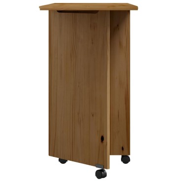 vidaXL Ντουλάπι Κυλιόμενο με Γραφείο MOSS Μελί Καφέ Μασίφ Ξύλο Πεύκου 105,5x39x74,5cm 1 τεμ.