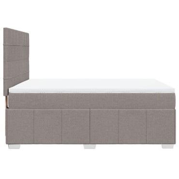 vidaXL Κρεβάτι Boxspring με Στρώμα Taupe 140x200 εκ. Υφασμάτινο