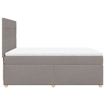vidaXL Κρεβάτι Boxspring με Στρώμα Taupe 140x200cm Υφασμάτινο 1 τεμ. - Διπλό