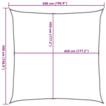vidaXL Πανί Σκίασης Λευκό 5 x 5 μ. από HDPE 160 γρ./μ²