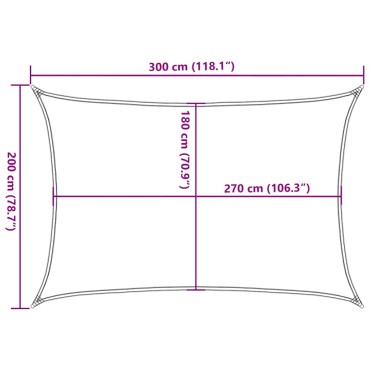 vidaXL Πανί Σκίασης Λευκό 2 x 3 μ. από HDPE 160 γρ./μ²