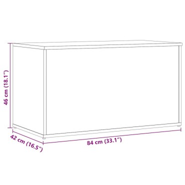 vidaXL Μπαούλο Αποθήκευσης Παλιό Ξύλο 84x42x46cm Επεξεργασμένο Ξύλο 1 τεμ.