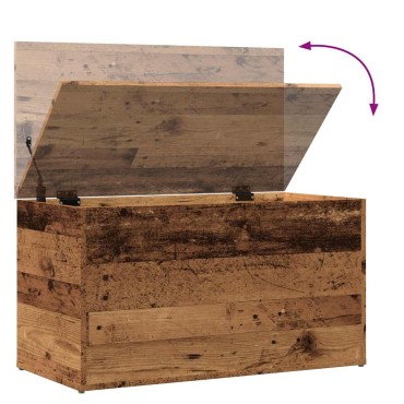 vidaXL Μπαούλο Αποθήκευσης Παλιό Ξύλο 84x42x46cm Επεξεργασμένο Ξύλο 1 τεμ.