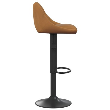 vidaXL Σκαμπό Μπαρ 2 τεμ. Καφέ Βελούδινα 46x44x(82-103)cm