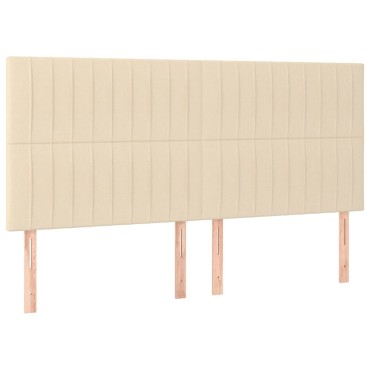 vidaXL Κεφαλάρια Κρεβατιού 4 τεμ. Κρεμ 100x5x78/88cm Υφασμάτινο