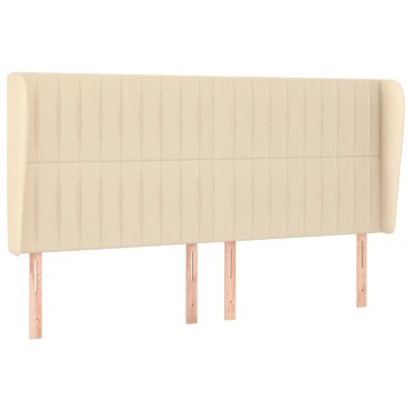 vidaXL Κεφαλάρι με Πτερύγια Κρεμ 203x23x118/128cm Υφασμάτινο 1 τεμ.