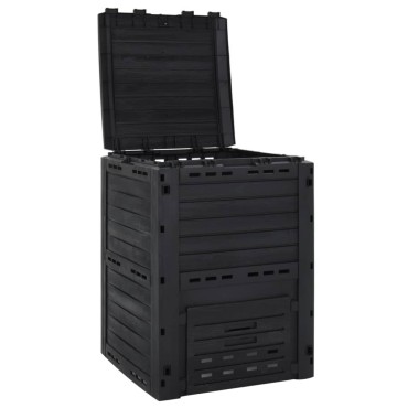 vidaXL Κομποστοποιητής Κήπου Μαύρος 280 Λίτρων από Πολυπροπυλένιο