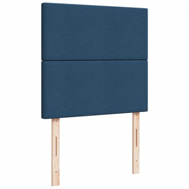 vidaXL Κρεβάτι Boxspring με Στρώμα Μπλε 100x200cm Υφασμάτινο 1 τεμ. - Μονό