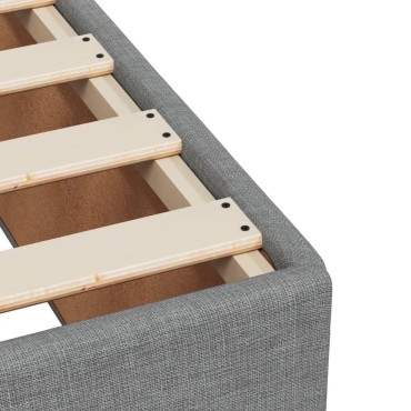 vidaXL Κρεβάτι Boxspring με Στρώμα Ανοιχτό Γκρι 140x200 εκ. Υφασμάτινο