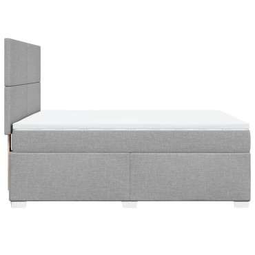vidaXL Κρεβάτι Boxspring με Στρώμα Ανοιχτό Γκρι 140x200 εκ. Υφασμάτινο