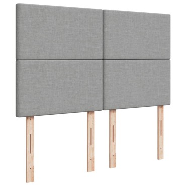 vidaXL Κρεβάτι Boxspring με Στρώμα Ανοιχτό Γκρι 140x200 εκ. Υφασμάτινο
