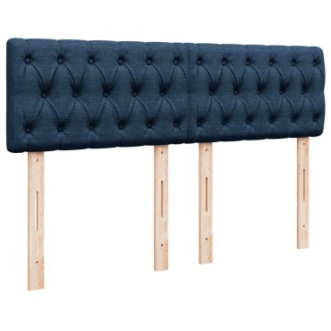 vidaXL Κρεβάτι Boxspring με Στρώμα Μπλε 140x200 εκ. Υφασμάτινο