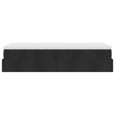 vidaXL Οθωμανικό κρεβάτι με στρώμα Μαύρο 100x200cm Ύφασμα